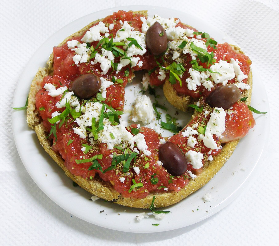 Dakos (Cretan Barley Rusk Salad)